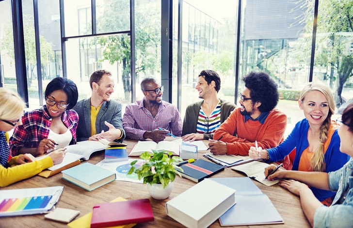 Group of people working together